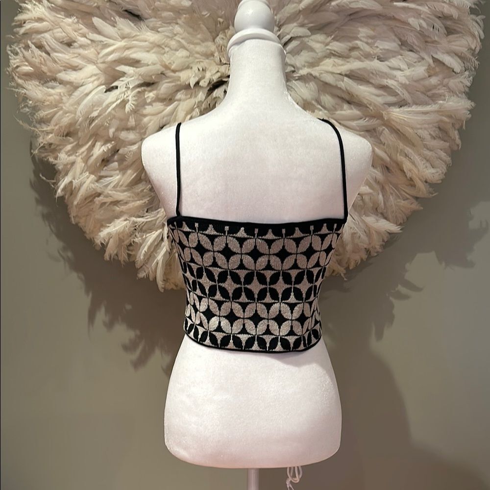 Zara Black and White Patterned Women's Top - Picture 2 of 4